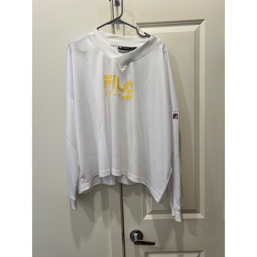 NWT Fila x Hailey Bieber Sportswear Tech Long Sleeve Pullover Top XL